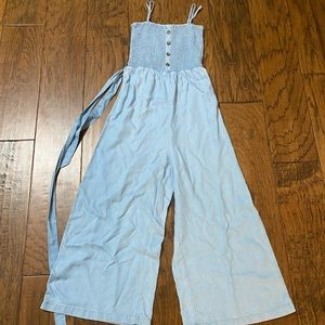Sophia & Kate light wash jean romper - size S